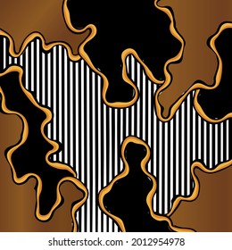 Abstract wavy with striped pattern on a black background. EPS10 Illustration.