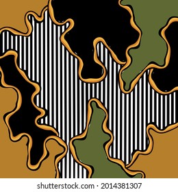 Abstract wavy with striped pattern on a black. EPS10 Illustration.