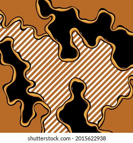 Abstract wavy with striped pattern on a black. EPS10 Illustration.