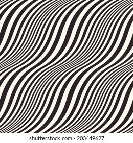 Abstract  wavy striped seamless pattern. Vector.