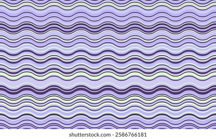 Abstract wavy stripes background in calming pastel purple hues. Perfect for website banners, textile designs, or adding a subtle yet stylish texture to your projects.