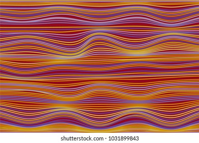 Abstract Wavy Stripes Background in Hipster Style. Distorted Curved Lines. Bright Wavy Illustration. Colorful Abstract Background for Web Design, Wallpaper, Presentation or Your Project.