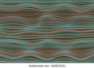 Abstract Wavy Stripes Background in Hipster Style. Distorted Curved Lines. Bright Wavy Illustration. Colorful Abstract Background for Web Design, Wallpaper, Presentation or Your Project.