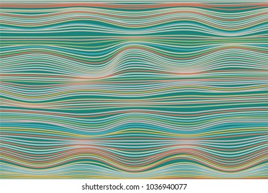 Abstract Wavy Stripes Background in Hipster Style. Distorted Curved Lines. Bright Wavy Illustration. Colorful Abstract Background for Web Design, Wallpaper, Presentation or Your Project.