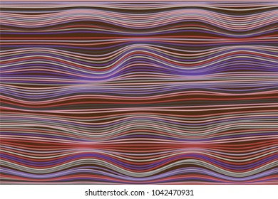 Abstract Wavy Stripes Background in Hipster Style. Distorted Curved Lines. Bright Wavy Illustration. Colorful Abstract Background for Web Design, Wallpaper, Presentation or Your Project.