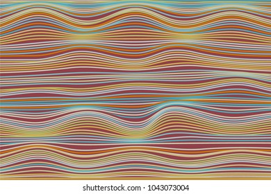 Abstract Wavy Stripes Background in Hipster Style. Distorted Curved Lines. Bright Wavy Illustration. Colorful Abstract Background for Web Design, Wallpaper, Presentation or Your Project.