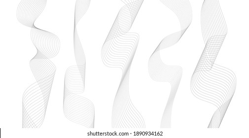 Abstract wavy stripes background isolated. Wave line art, Curved smooth design. Vector illustration EPS 10.