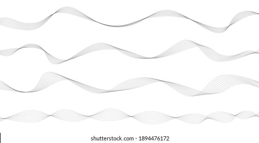 Abstract wavy stripes background isolated. Wave line art, Curved smooth design. Vector illustration EPS 10.
