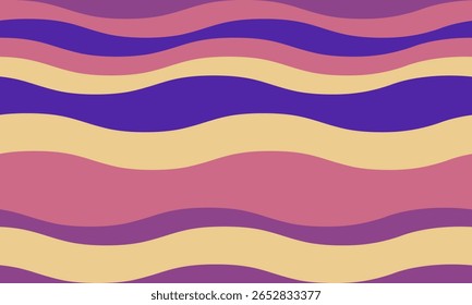 Fundo abstrato de listras onduladas.  Perfeito para banners de sites, gráficos de mídia social e design têxtil.  A paleta de pastel calmante evoca sentimentos de serenidade e alegria. Use como textura ou padrão.