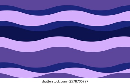 Abstract wavy stripes in calming shades of purple and blue. Perfect for textile design, website backgrounds, or any project needing a soothing, modern aesthetic.