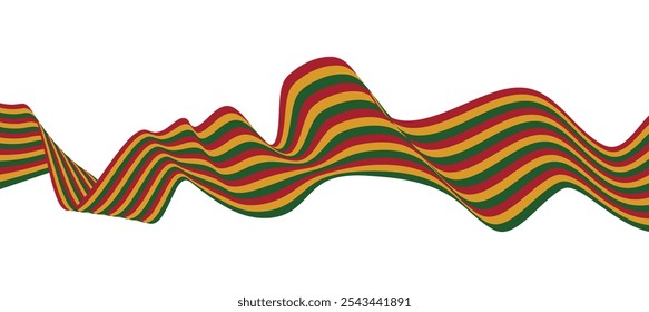 abstract wavy stripes with the colors of Black History Month Celebration 