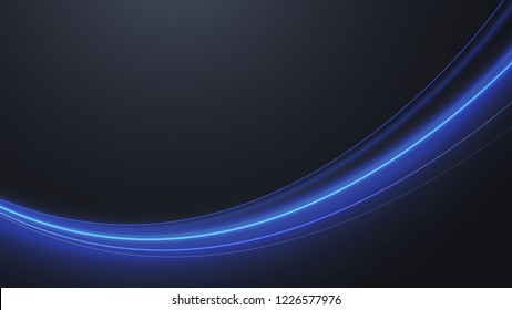 Abstract wavy stripes curves. Soft glowing modern background. Waves on a dark background