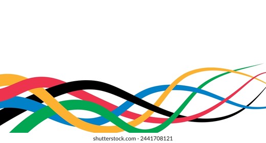 Abstract wavy stripes isolated on a transparent background. Sport games banner. Vector illustration.