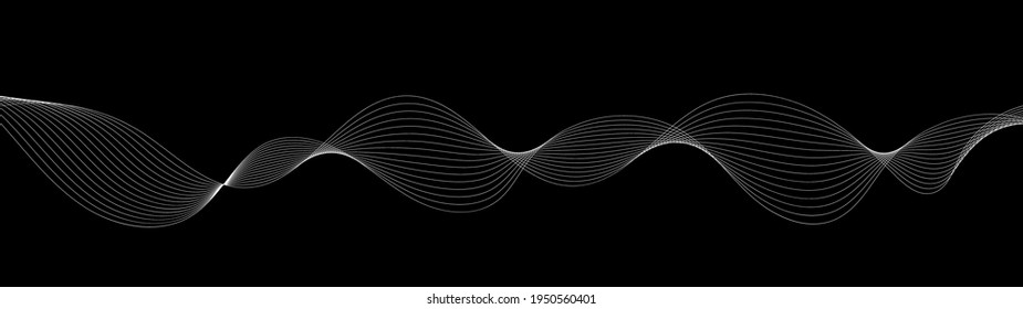 Abstract wavy stripes. Linear art. Wave with shadow. Optical art abstract wave background. Vector dynamic illustration