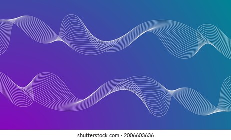 Abstract wavy stripes. Linear art. Wave with shadow. Optical art abstract wave background. Vector dynamic illustration