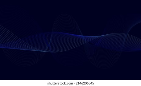 Resumen de franjas onduladas. Arte lineal. Ola con sombra. Fondo de onda abstracta de arte óptico. Ilustración dinámica del vector