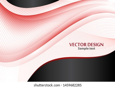Abstract wavy stripes and lines, shiny dark gray shapes on a white background. Creative line art. Vector illustration for modern business design.