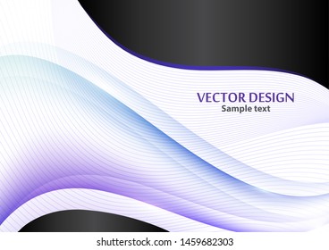 Abstract wavy stripes and lines, shiny dark gray shapes on a white background. Creative line art. Vector illustration for modern business design.