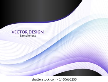 Abstract wavy stripes and lines, shiny dark gray shapes on a white background. Creative line art. Vector illustration for modern business design.