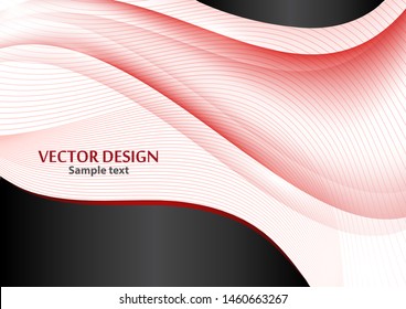 Abstract wavy stripes and lines, shiny dark gray shapes on a white background. Creative line art. Vector illustration for modern business design.