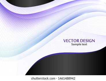 Abstract wavy stripes and lines, shiny dark gray shapes on a white background. Creative line art. Vector illustration for modern business design.