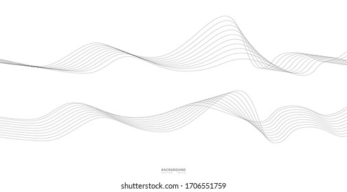 Abstract wavy stripes on a white background isolated. Wave line art, Curved smooth design. Vector illustration EPS 10.