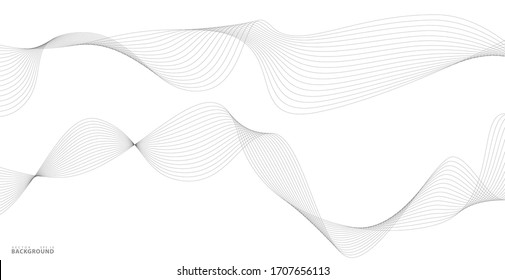 Abstract Wavy Stripes On A White Background Isolated. Wave Line Art, Curved Smooth Design. Vector Illustration EPS 10.