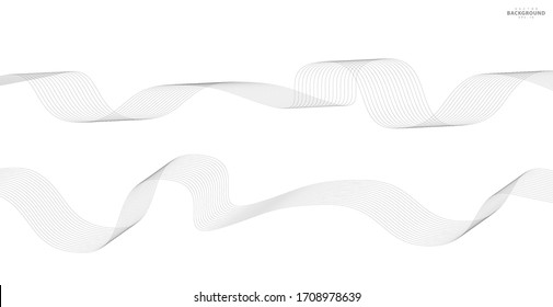 Abstract wavy stripes on a white background isolated. Wave line art, Curved smooth design. Vector illustration EPS 10.