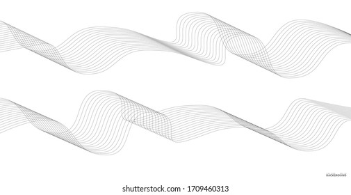 Abstract wavy stripes on a white background isolated. Wave line art, Curved smooth design. Vector illustration EPS 10.