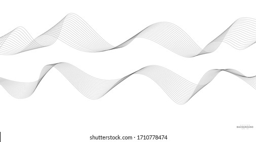 Abstract Wavy Stripes On A White Background Isolated. Wave Line Art, Curved Smooth Design. Vector Illustration EPS 10.