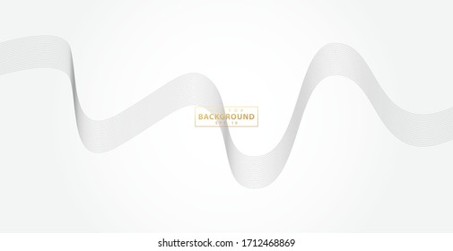 Unas rayas onduladas abstractas sobre un fondo blanco aislado. Arte de línea ondulada, Diseño liso curvado. Ilustración del vector EPS 10.