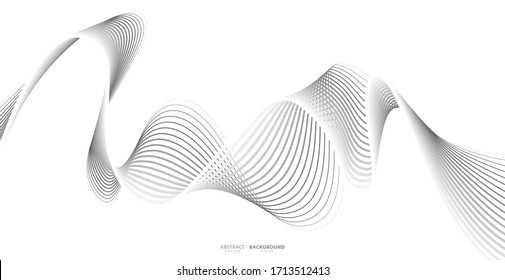 Abstract wavy stripes on a white background isolated. Wave line art, Curved smooth design. Vector illustration EPS 10.