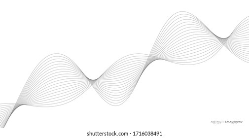 Unas rayas onduladas abstractas sobre un fondo blanco aislado. Arte de línea ondulada, Diseño liso curvado. Ilustración del vector EPS 10.