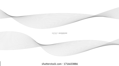 Abstract Wavy Stripes On A White Background Isolated. Wave Line Art, Curved Smooth Design. Vector Illustration EPS 10.