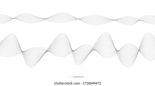 Unas rayas onduladas abstractas sobre un fondo blanco aislado. Arte de línea ondulada, Diseño liso curvado. Ilustración del vector EPS 10.