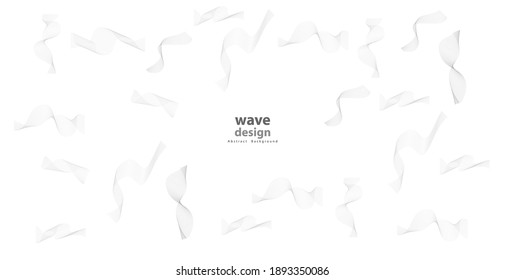 Resumen de rayas onduladas sobre un fondo blanco aislado. Arte de línea ondulada, diseño liso curvo. Ilustración del vector EPS 10.