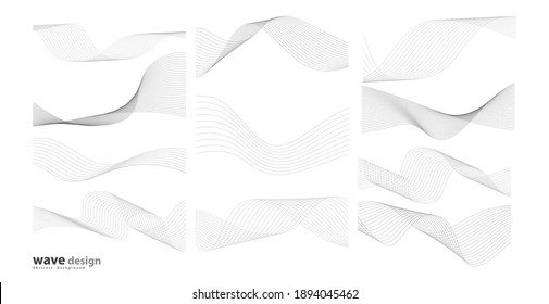 Abstract wavy stripes on a white background isolated. Wave line art, Curved smooth design. Vector illustration EPS 10.