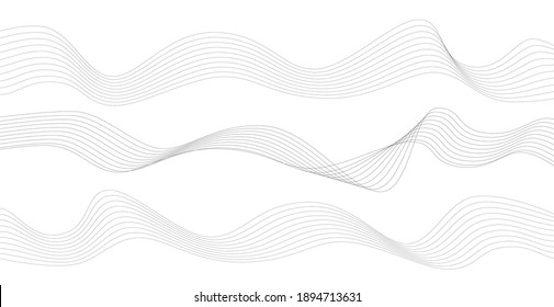 Abstract wavy stripes on a white background isolated. Wave line art, Curved smooth design. Vector illustration EPS 10.