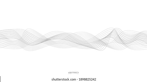 Abstract Wavy Stripes On A White Background Isolated. Wave Line Art, Curved Smooth Design. Vector Illustration EPS 10.