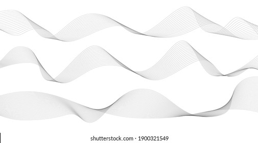 Abstract Wavy Stripes On A White Background Isolated. Wave Line Art, Curved Smooth Design. Vector Illustration EPS 10.