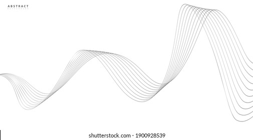 Abstract wavy stripes on a white background isolated. Wave line art, Curved smooth design. Vector illustration EPS 10.
