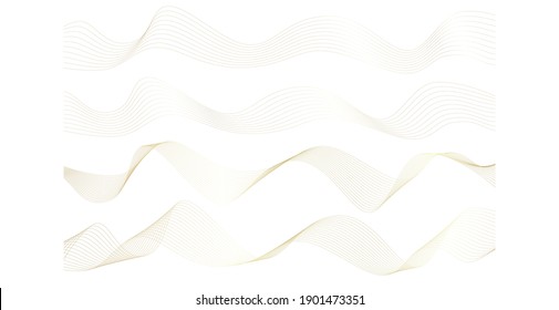Abstract wavy stripes on a white background isolated. Wave line art, Curved smooth design. Vector illustration EPS 10.