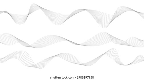 Abstract wavy stripes on a white background isolated. Wave line art, Curved smooth design. Vector illustration EPS 10.