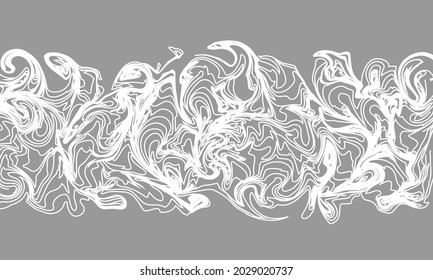 Abstrakte, gewellte Streifen auf weißem Hintergrund. Wave Line Art, Kurves, glattes Design. Vektorgrafik. 