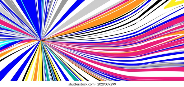 Abstrakte, gewellte Streifen auf weißem Hintergrund. Wave Line Art, Kurves, glattes Design. Vektorgrafik. Optische Illusion.