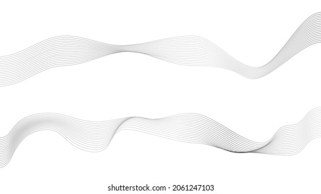 Abstract wavy stripes on a white background isolated. Wave line art, Curved smooth design. Vector illustration EPS 10.
