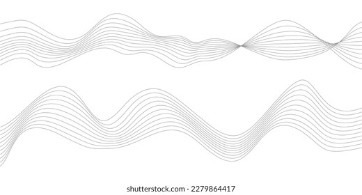 Abstract wavy stripes on a white background isolated. Wave line art, Curved smooth design. Vector illustration EPS 10.