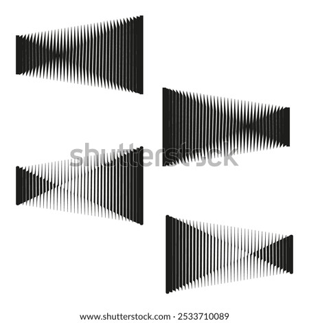 Abstract wavy stripes. Optical illusion effect. Geometric wave lines. Vector stripe shapes.