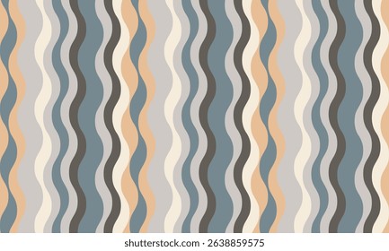 Abstract wavy stripes pattern in calming pastel shades.  Perfect for textile design, website backgrounds, or any project needing a modern, fluid aesthetic. Evokes feelings of serenity and movement.