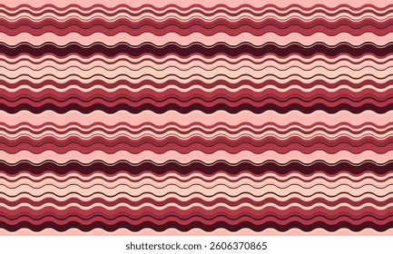 Abstract wavy stripes pattern in muted pink and burgundy hues.  Perfect for textile design, website backgrounds, or any project needing a subtle, elegant, and rhythmic visual texture.